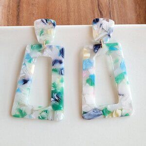 Spring Inspired Geometric Acrylic Earrings